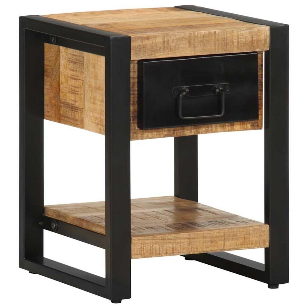 VIDAXL Table de chevet 35x34x45 cm bois de manguier massif brut