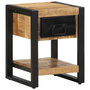 Voir la diapositive 1 : VIDAXL Table de chevet 35x34x45 cm bois de manguier massif brut