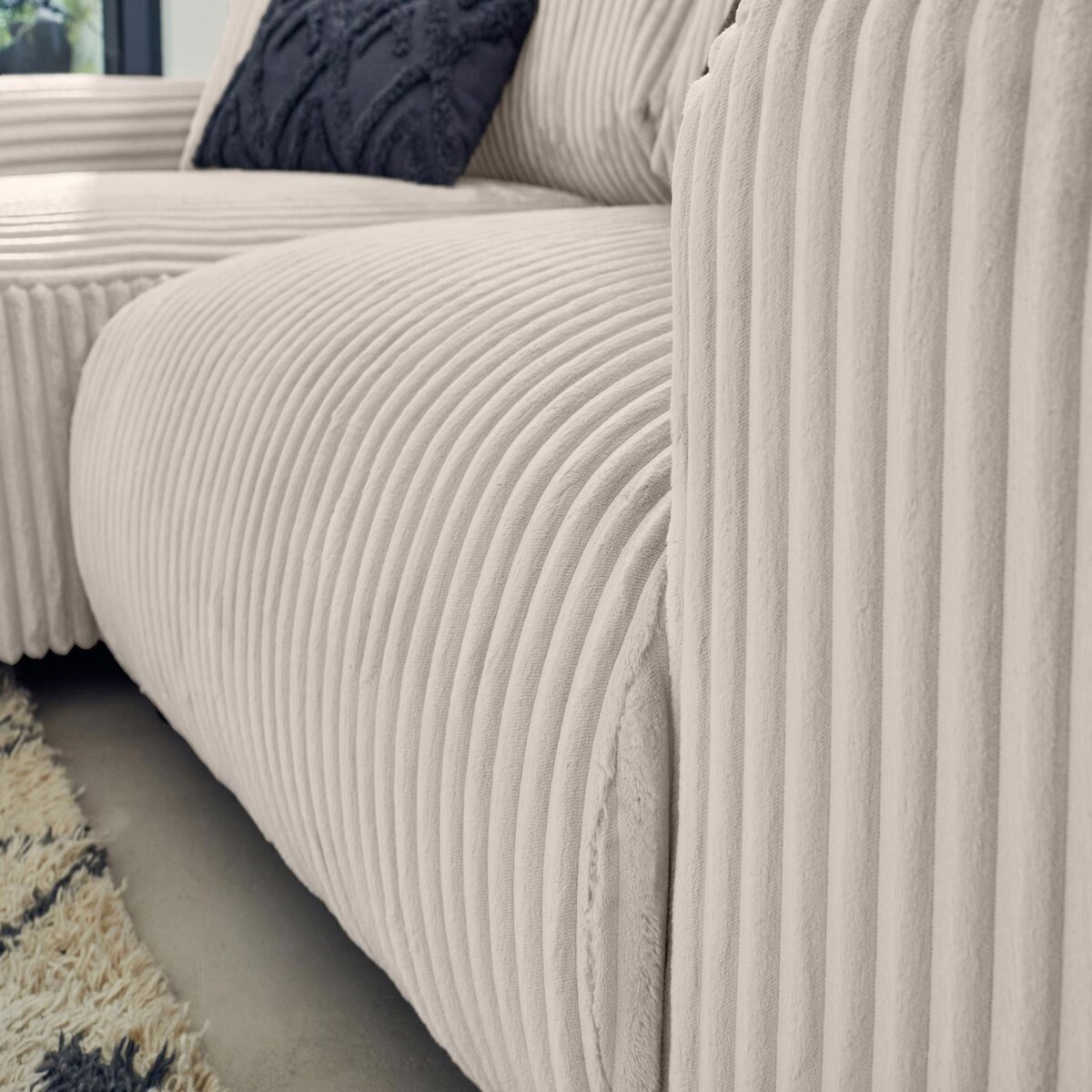 LISA DESIGN Garance - canapé d'angle réversible - 4 places - en velours côtelé grosses côtes