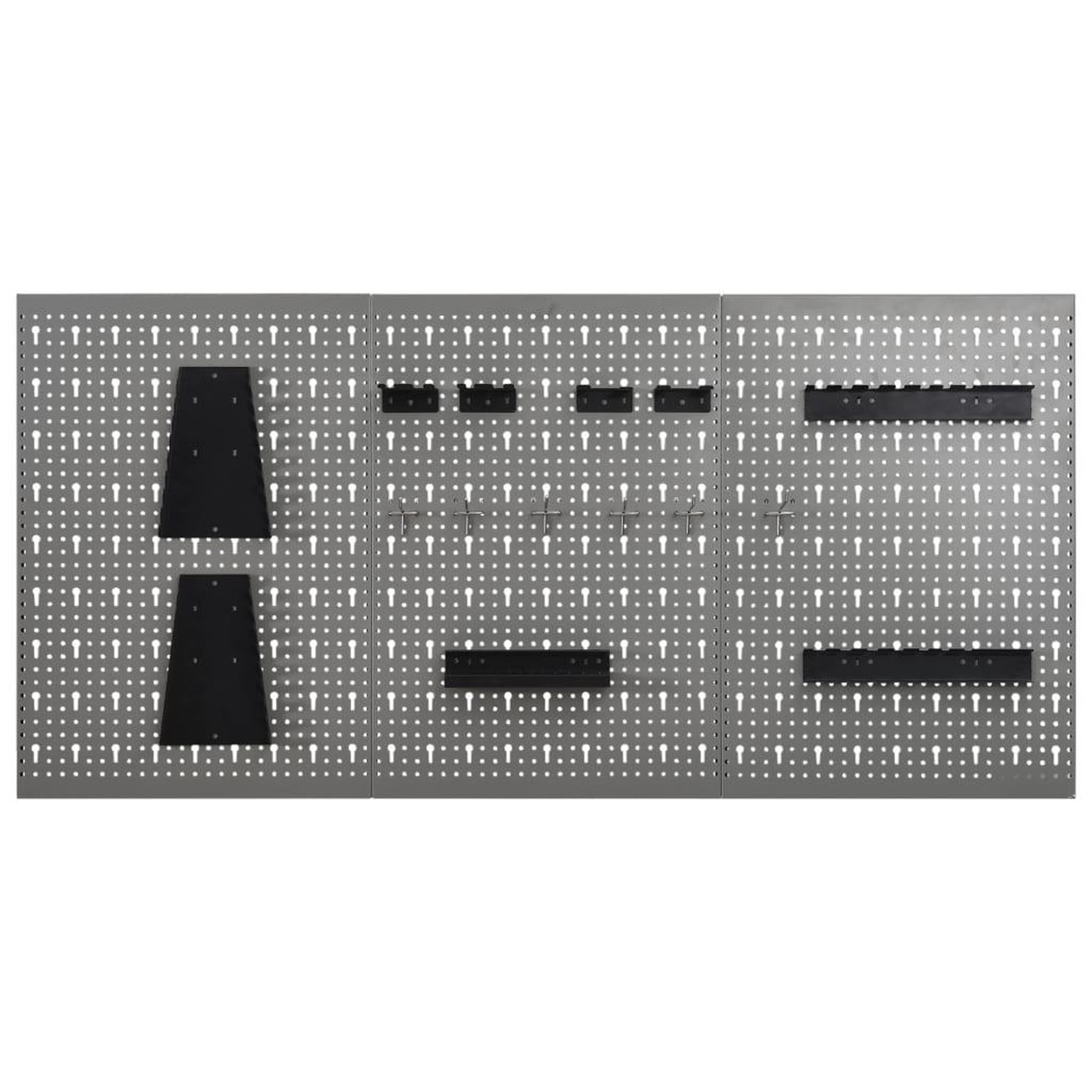 Voir la diapositive 2 : VIDAXL Panneaux perfores muraux 3 pcs 40x58 cm Acier