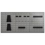 Voir la diapositive 2 : VIDAXL Panneaux perfores muraux 3 pcs 40x58 cm Acier