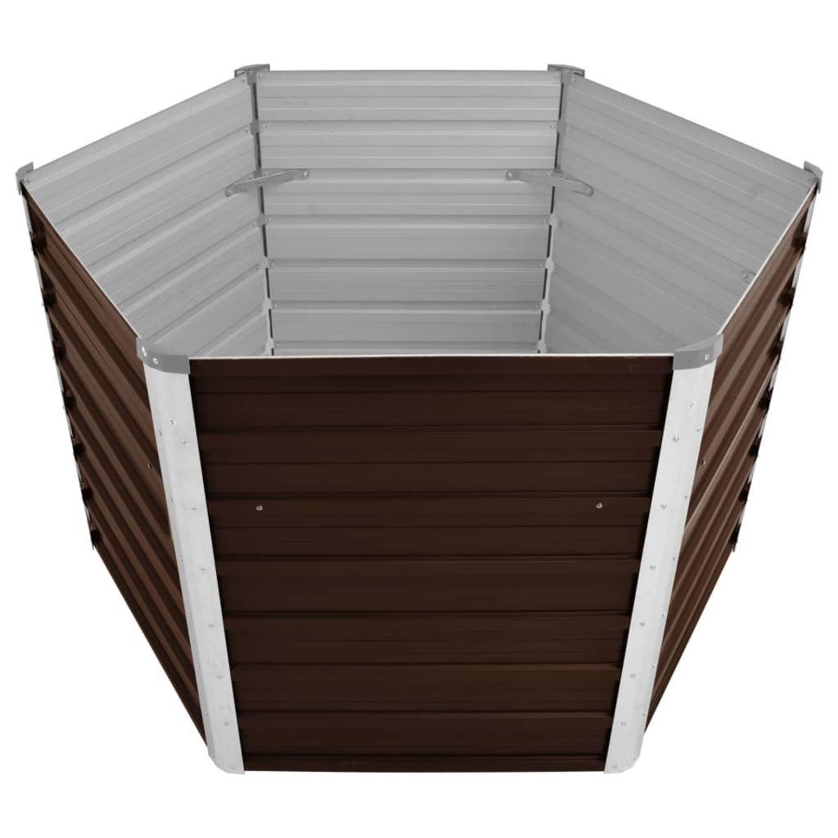 VIDAXL Lit sureleve de jardin Marron 129x129x77 cm Acier galvanise