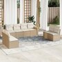 Voir la diapositive 1 : VIDAXL Salon de jardin avec coussins 9 pcs beige resine tressee