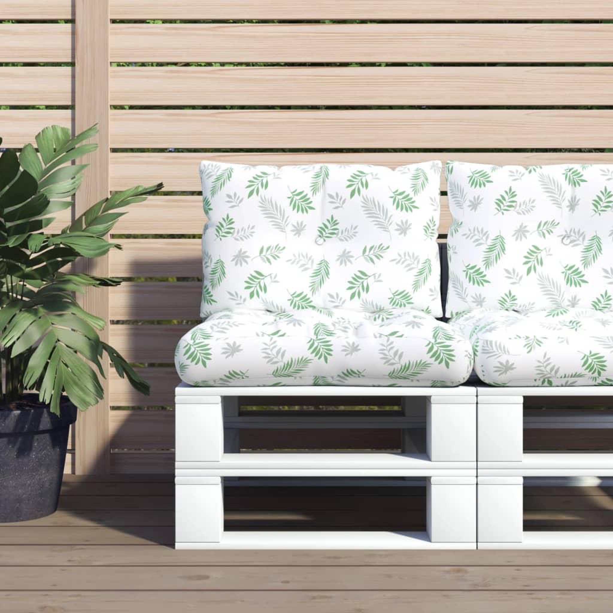 Voir la diapositive 1 : VIDAXL Coussins de palette lot de 2 motif de feuilles tissu Oxford