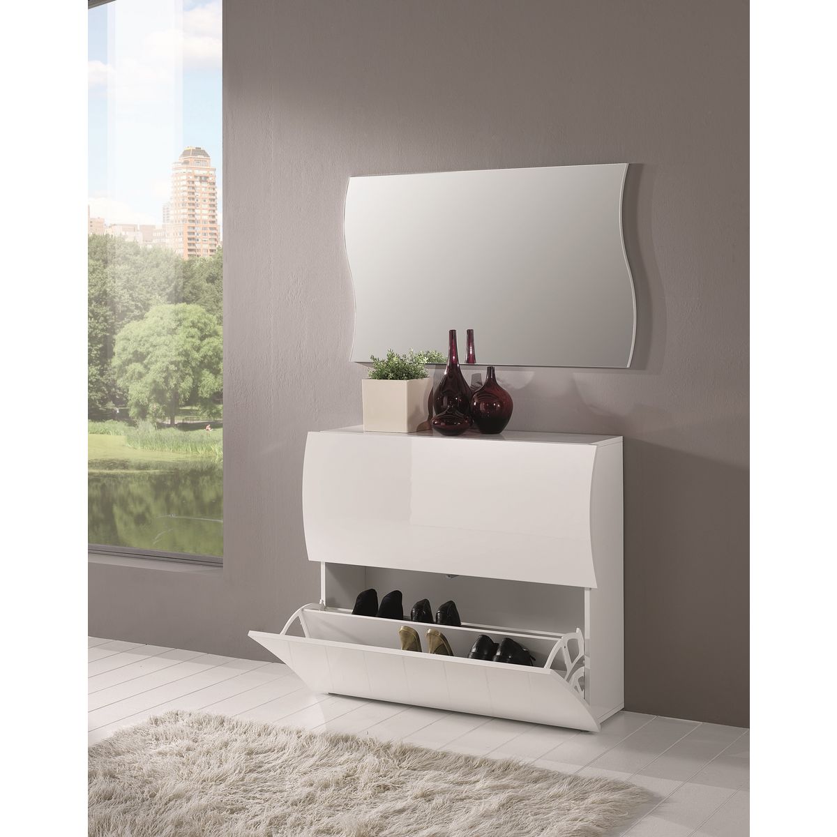 Meuble à chaussures CLOUD, 2 portes abattantes