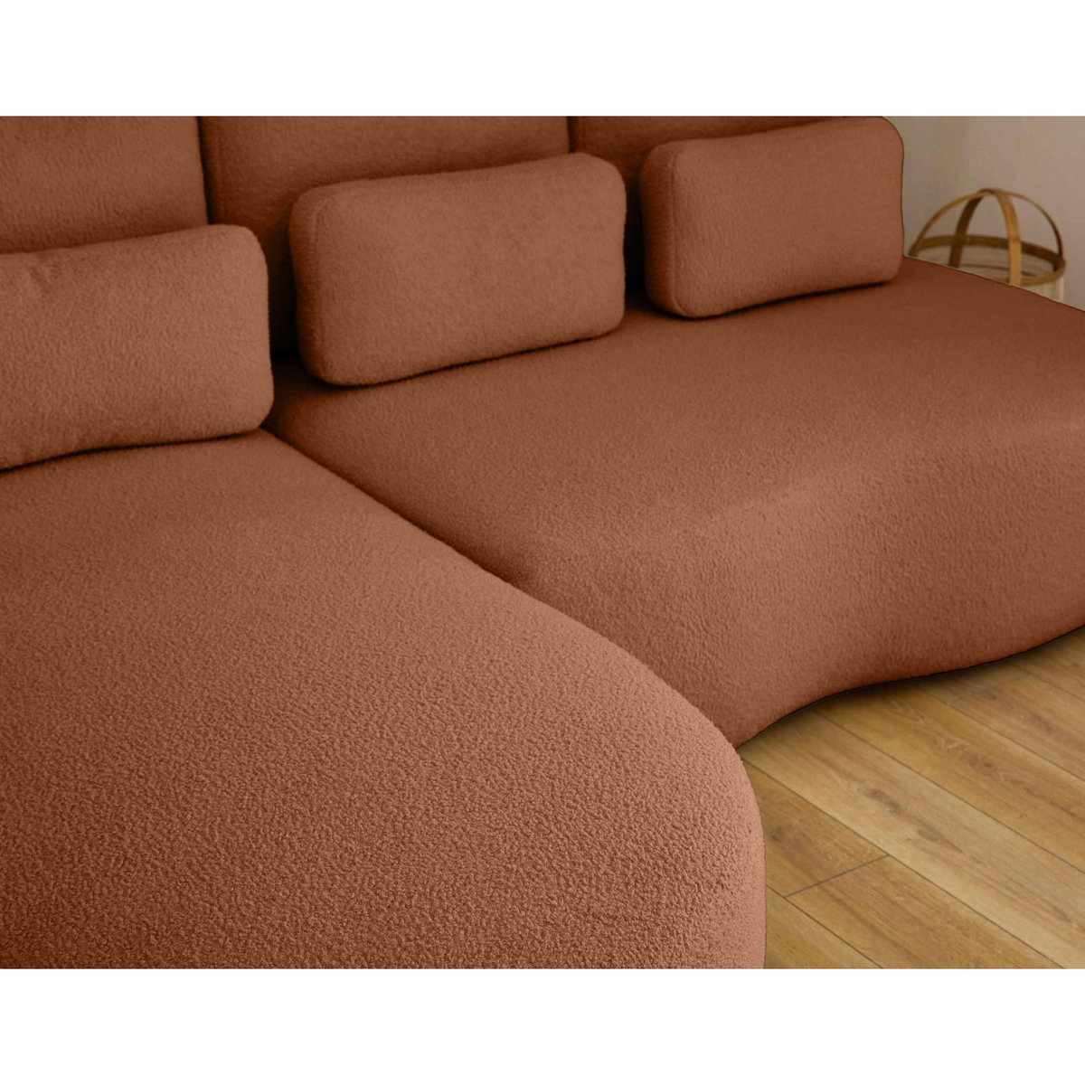 LISA DESIGN Mahina - canapé d'angle gauche - 4 places - convertible avec coffre - en tissu bouclette