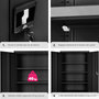 Voir la diapositive 4 : tectake Armoire de classement en métal en acier lâqué époxy noir