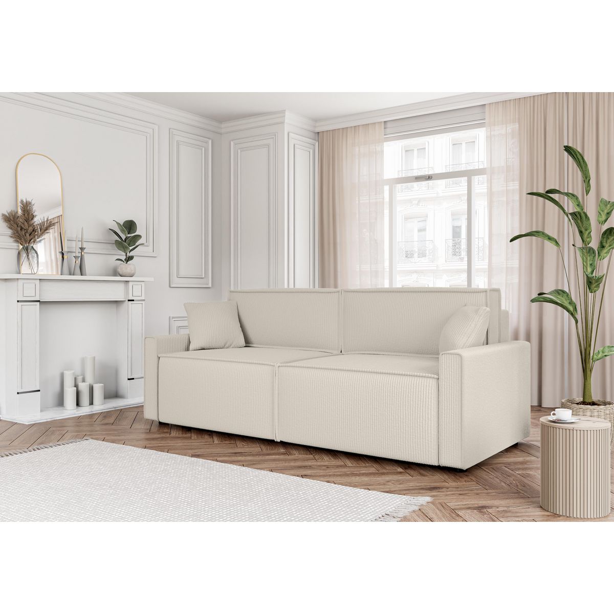 Canapé droit convertible velours  JOY 