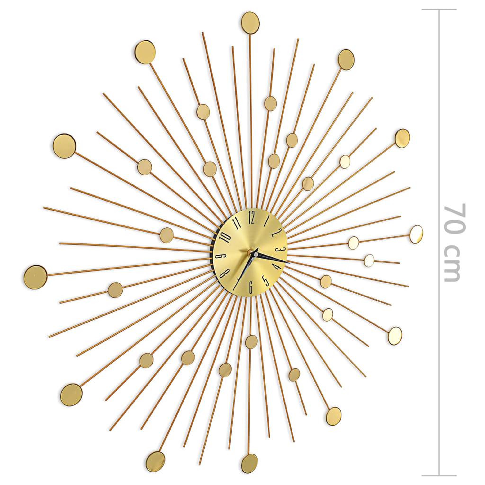 Voir la diapositive 6 : VIDAXL Horloge murale Metal 70 cm Dore