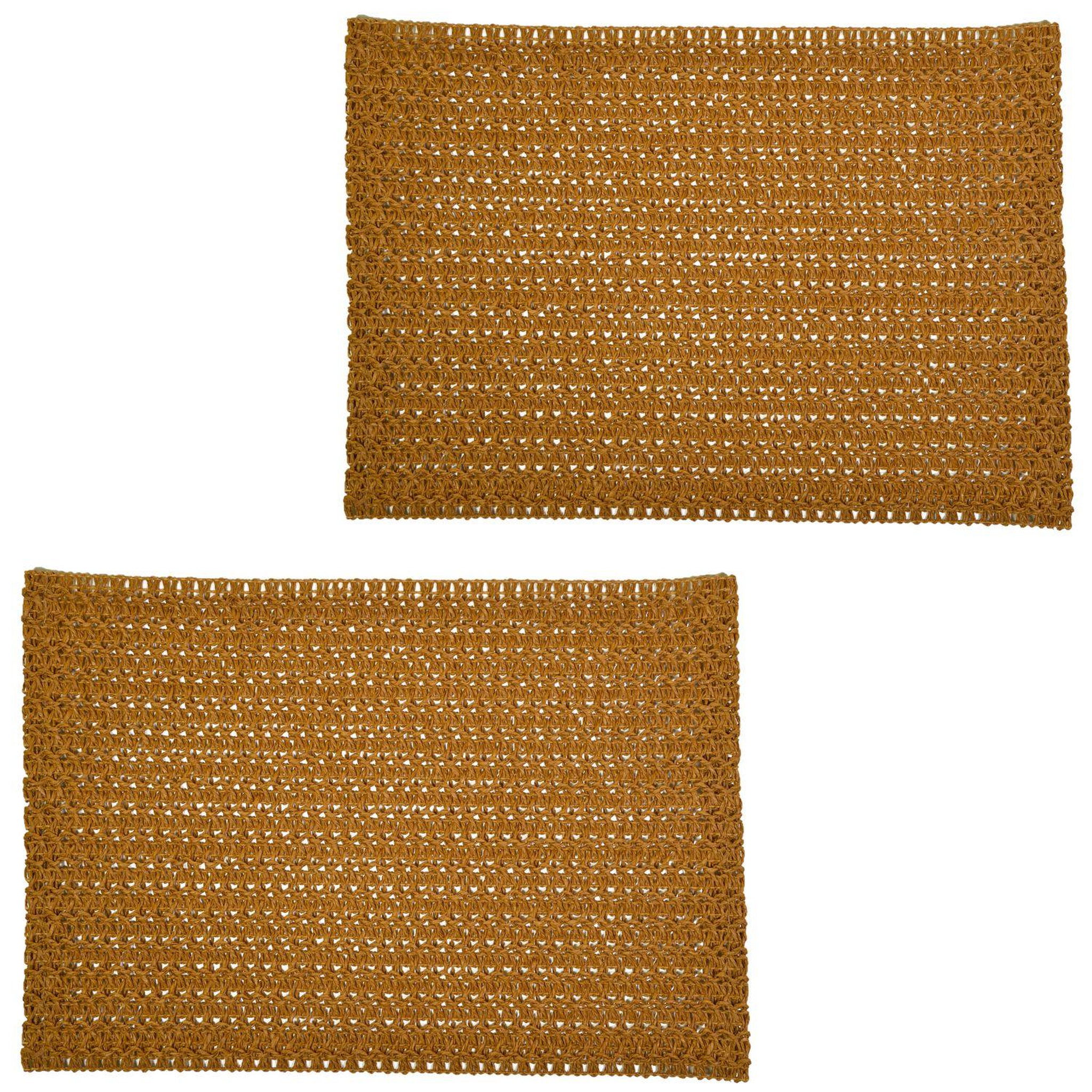 HABITABLE Lot de 2 sets de tables rectangles en jute TORSA. Coloris disponibles : Marron, Noir