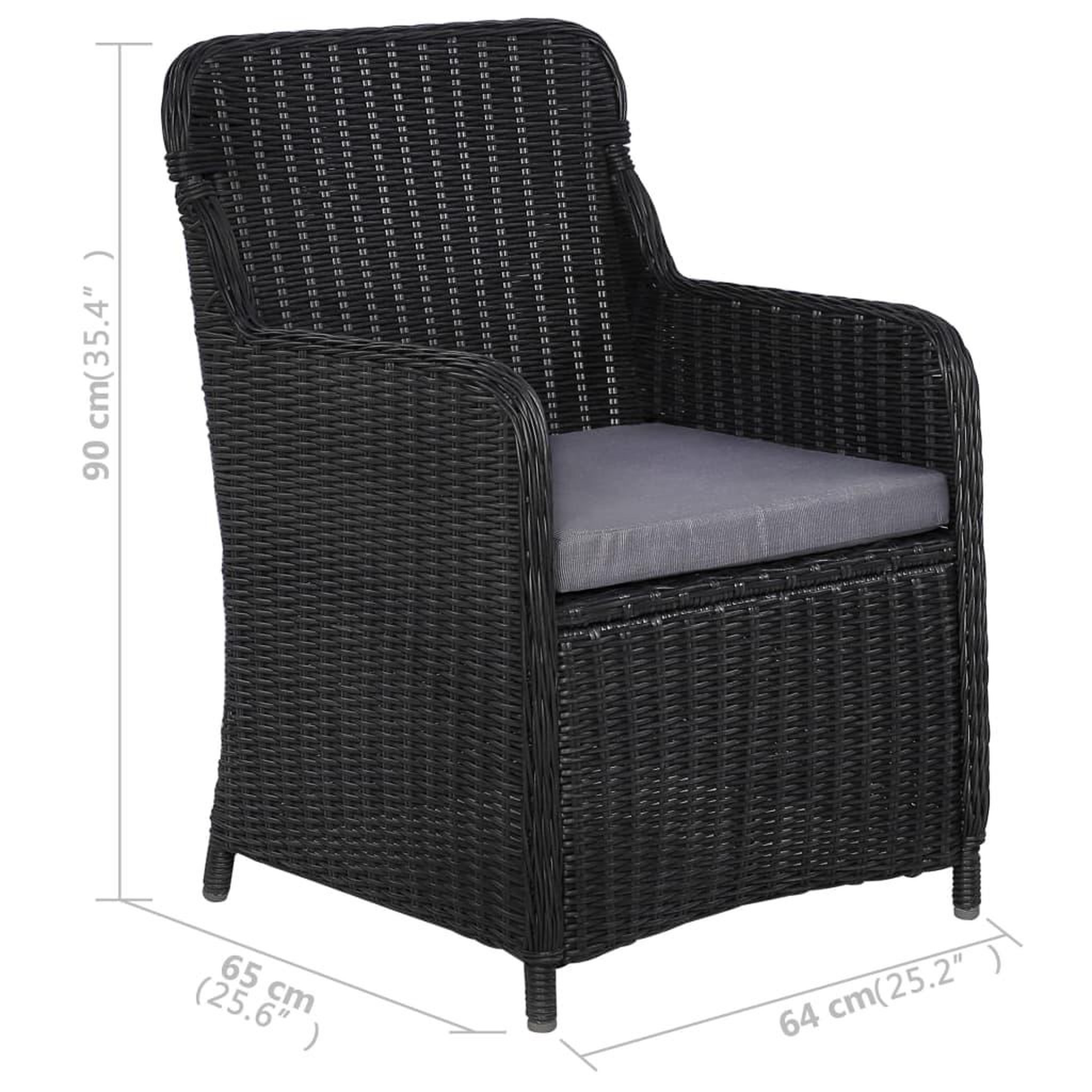 Voir la diapositive 6 : VIDAXL Ensemble a manger de jardin 7 pcs Noir