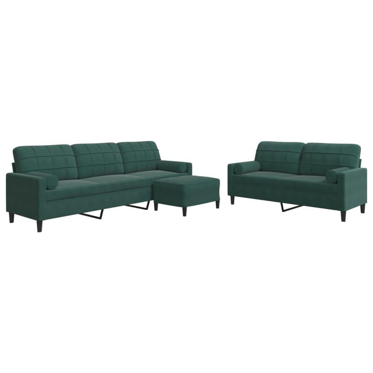 VIDAXL Ensemble de canapes 3 pcs avec coussins et traversins velours