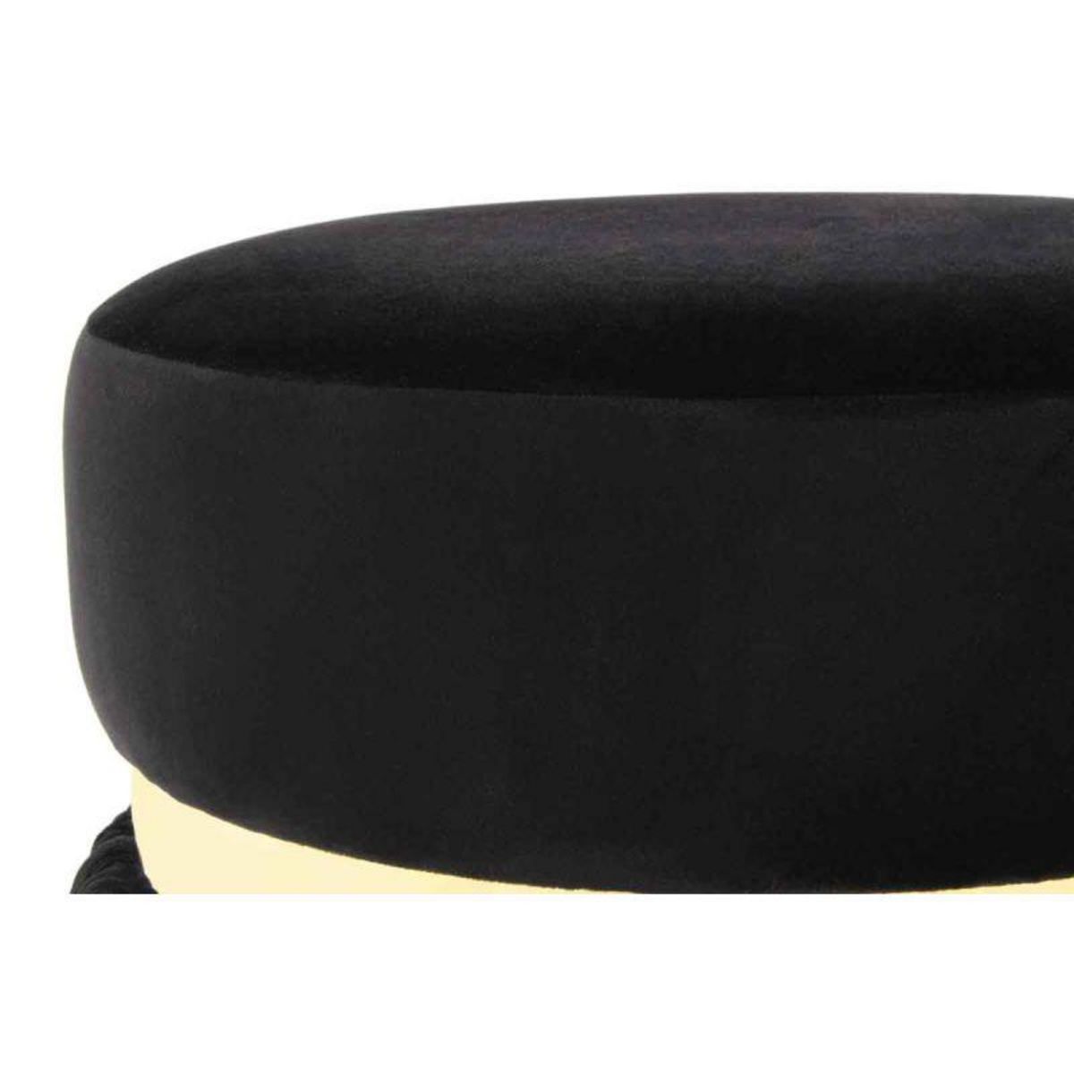 Paris Prix Pouf Rond Bicolore  Rebecca  45cm Noir & Or