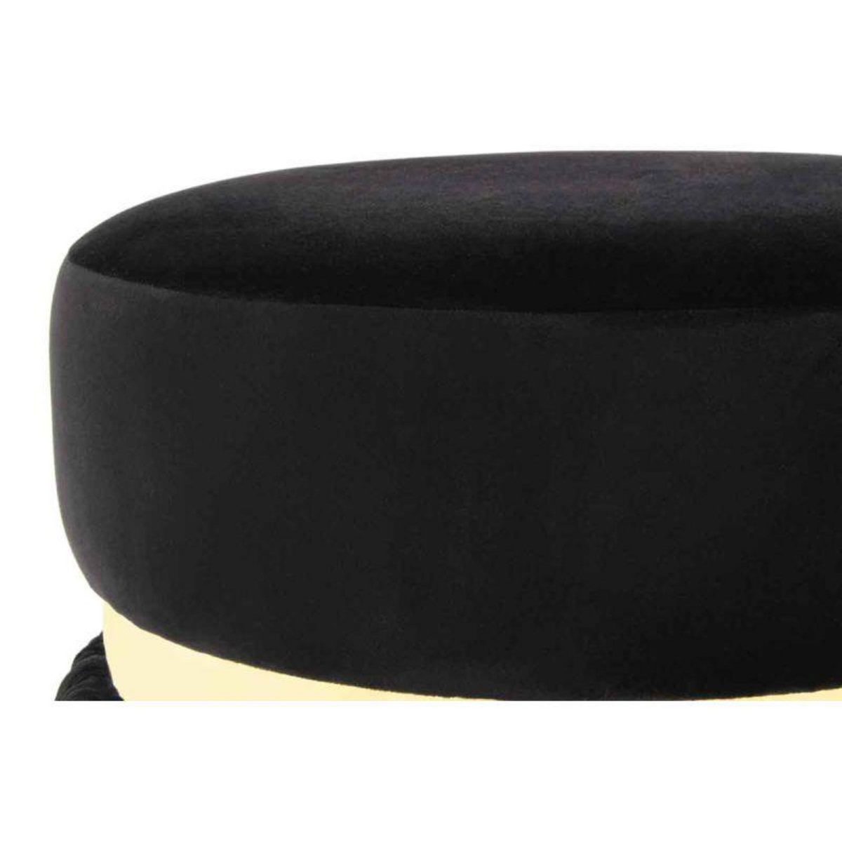 Paris Prix Pouf Rond Bicolore  Rebecca  45cm Noir & Or