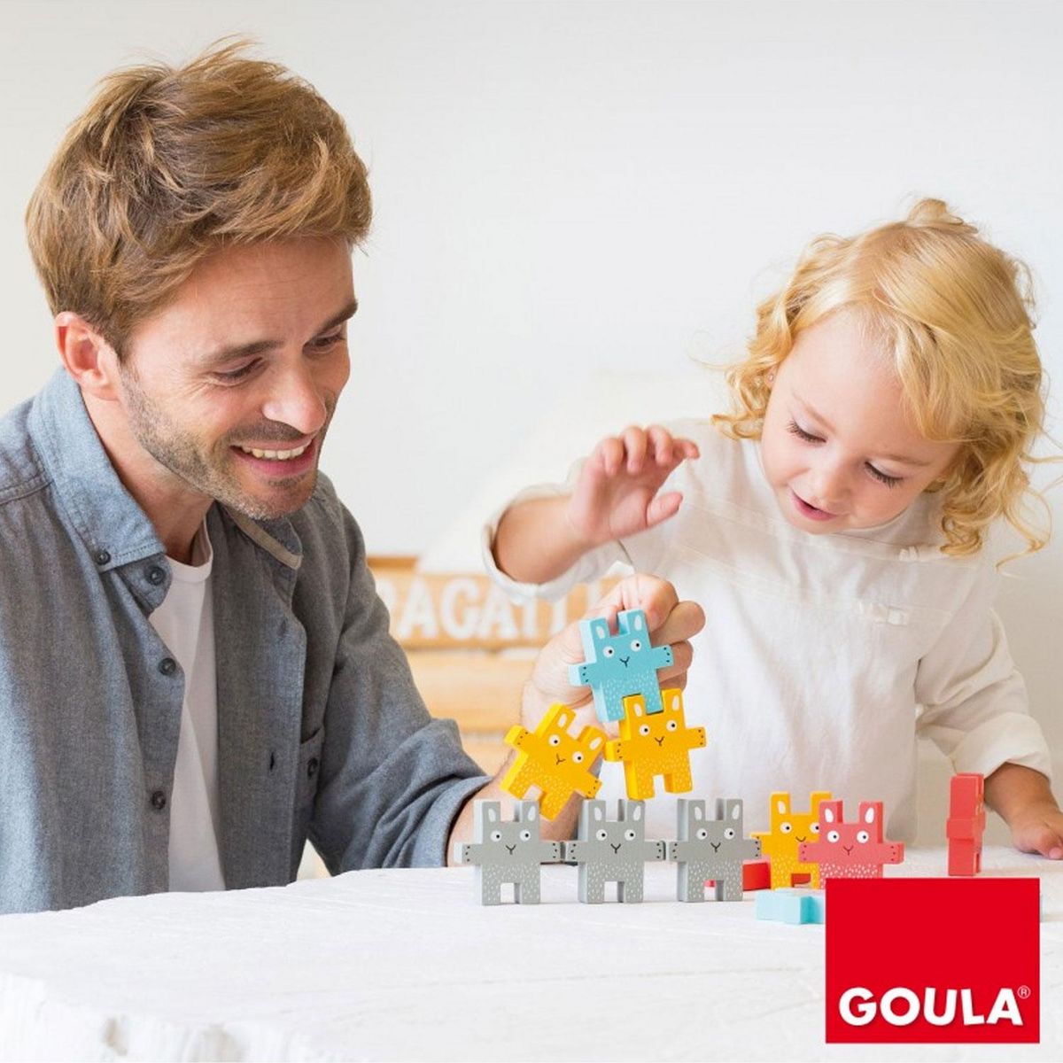 Goula Lapins en bois à empiler