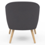 Voir la diapositive 4 : ID MARKET Fauteuil scandinave OLAN cabriolet en tissu gris anthracite