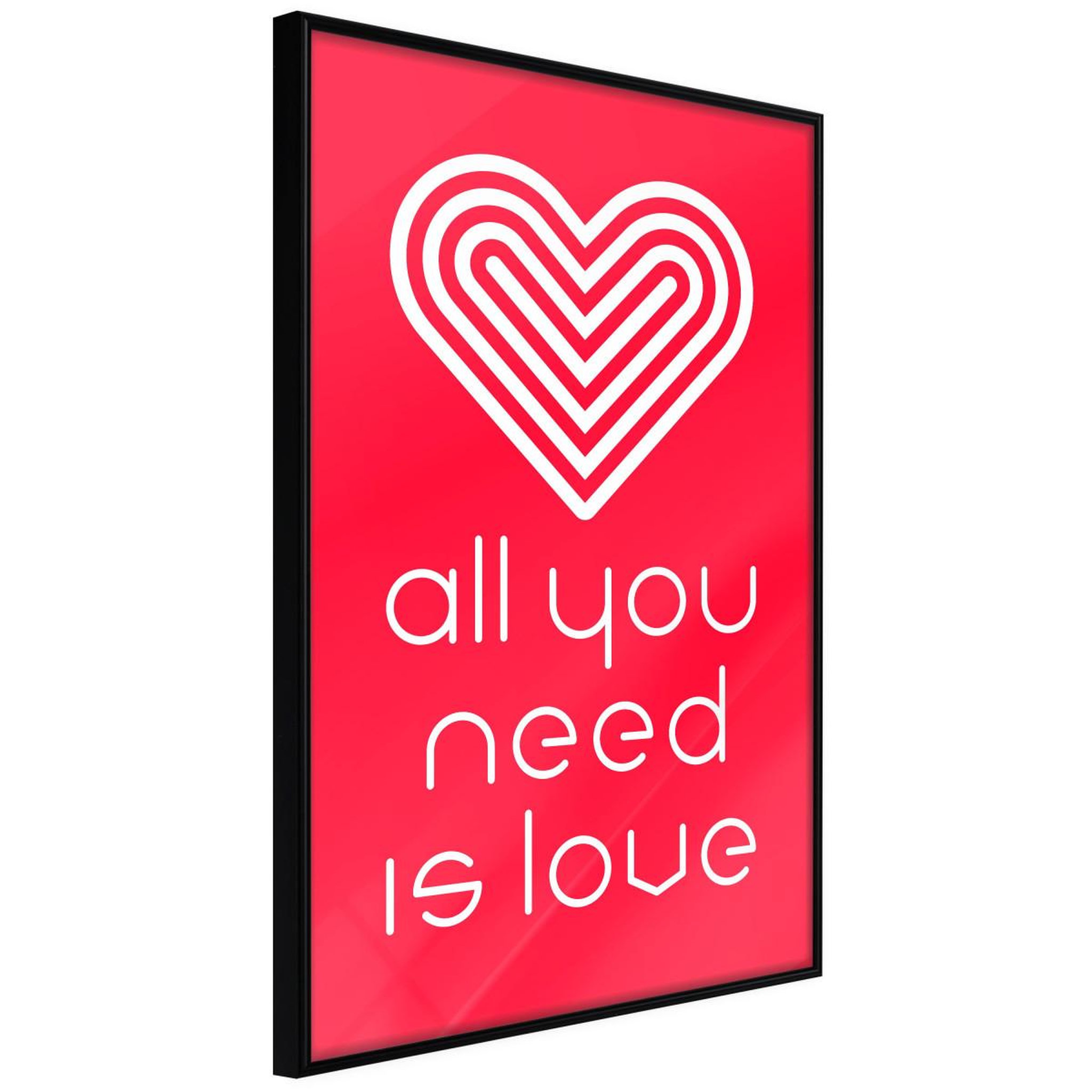 Paris Prix Affiche murale encadrée  love everywhere. Coloris disponibles : Jaune, Noir