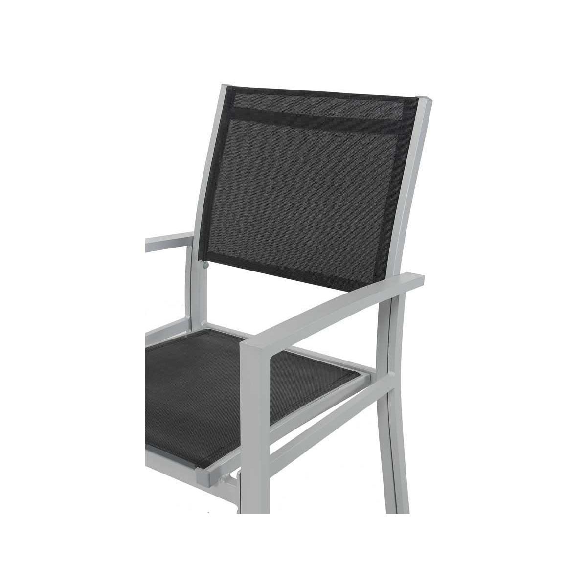 Habitat et Jardin Fauteuil jardin Alu/Textilène  Tropic  - Phoenix - Noir - Lot de 2