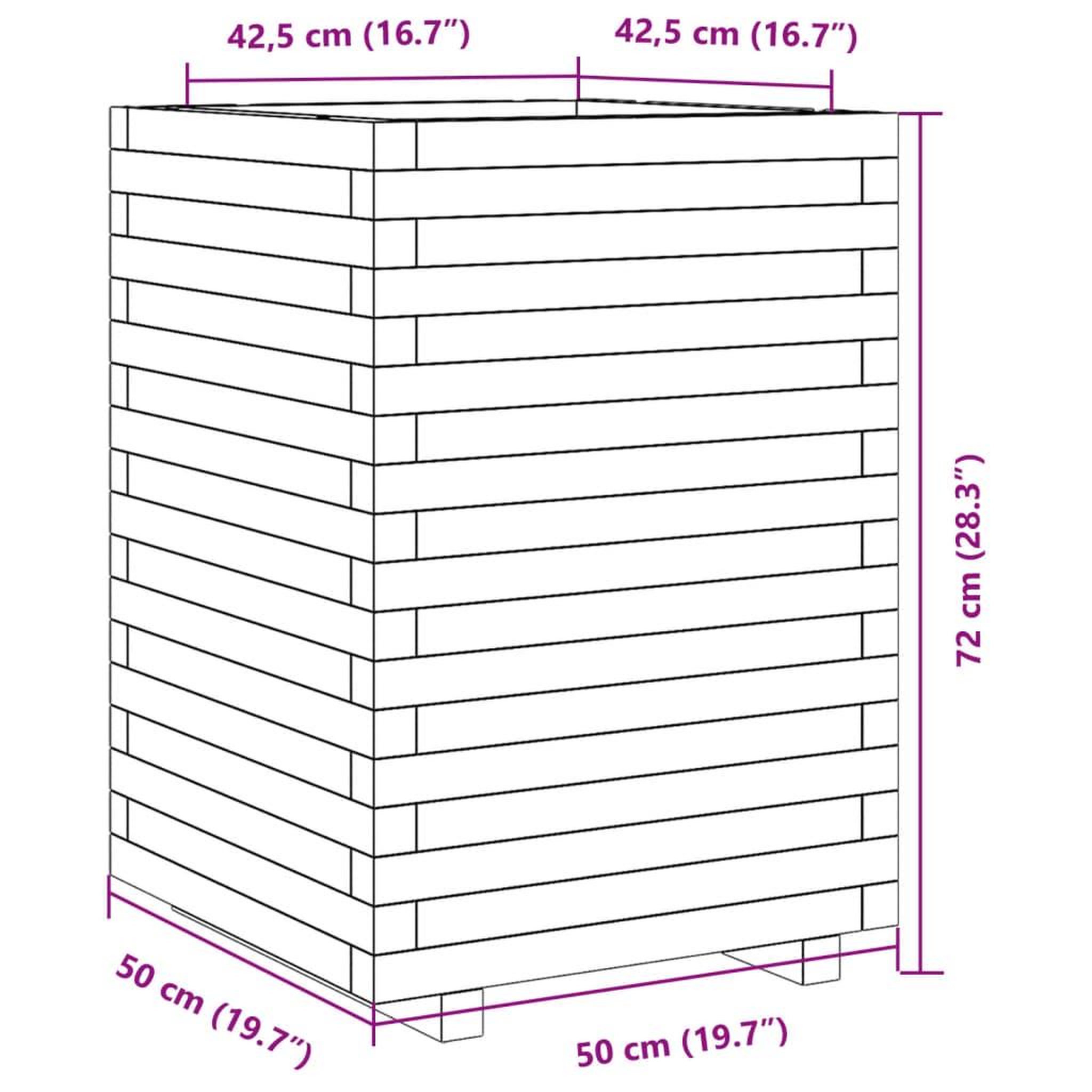 Voir la diapositive 6 : VIDAXL Jardiniere blanc 50x50x72 cm bois de pin massif