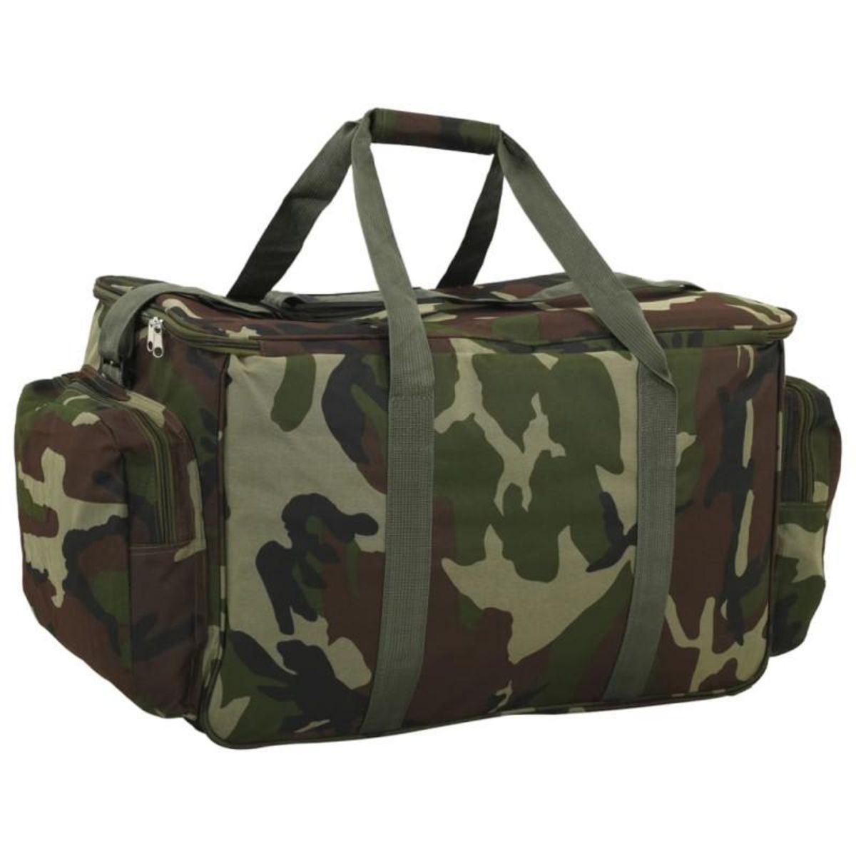 VIDAXL Sac de pêche imperméable vert camouflage tissu oxford