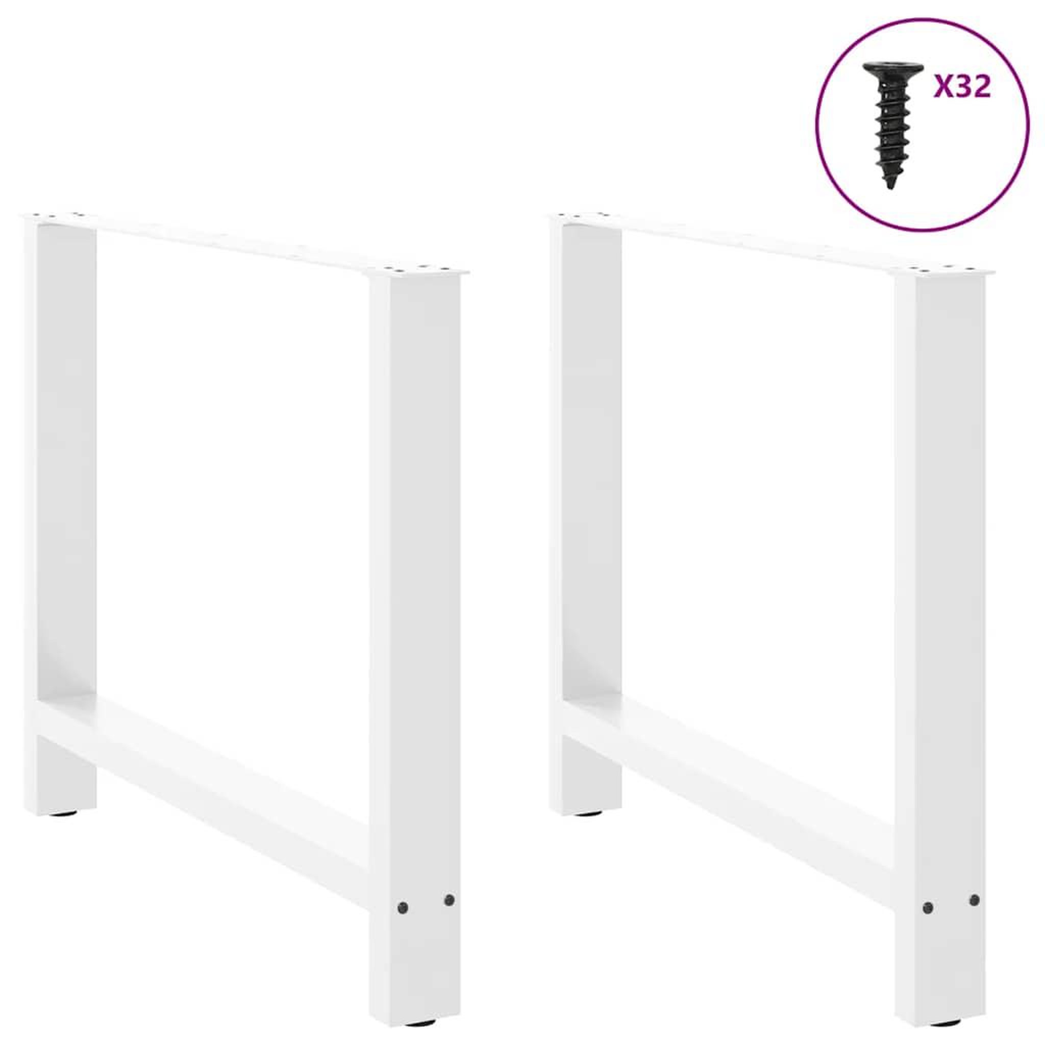 Voir la diapositive 3 : VIDAXL Pieds de table basse blanc 2 pcs 100x(72-73) cm acier