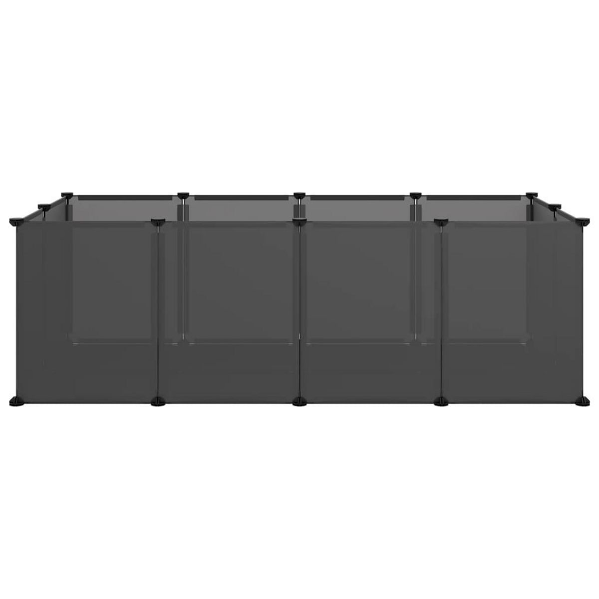VIDAXL Cage pour petits animaux Noir 144x74x46,5 cm PP et Acier