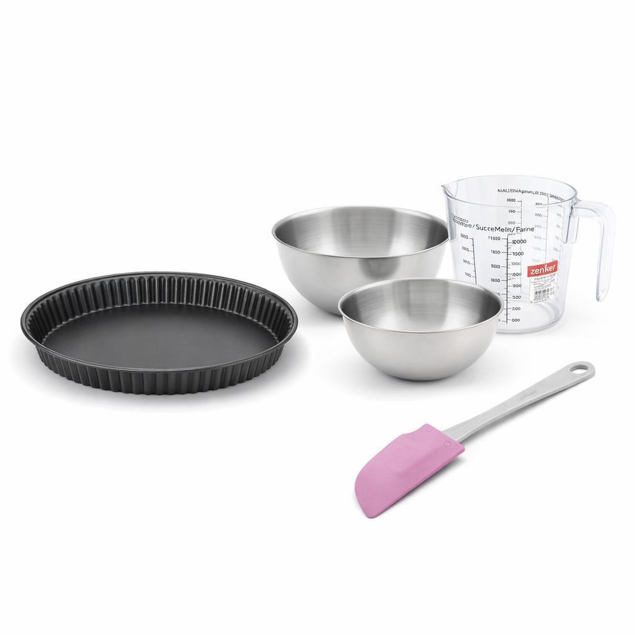 ZENKER Set de 5 ustensiles de pâtisserie moule à gâteaux bol spatule et verre doseur spécial crountries spécial crountries zenker  spécial crountries