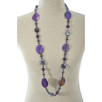 Paris Prix Collier Design Cristal & Perles  Neck  18cm Violet
