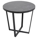 CONCEPT USINE Table basse ronde effet marbre noir HARLEM