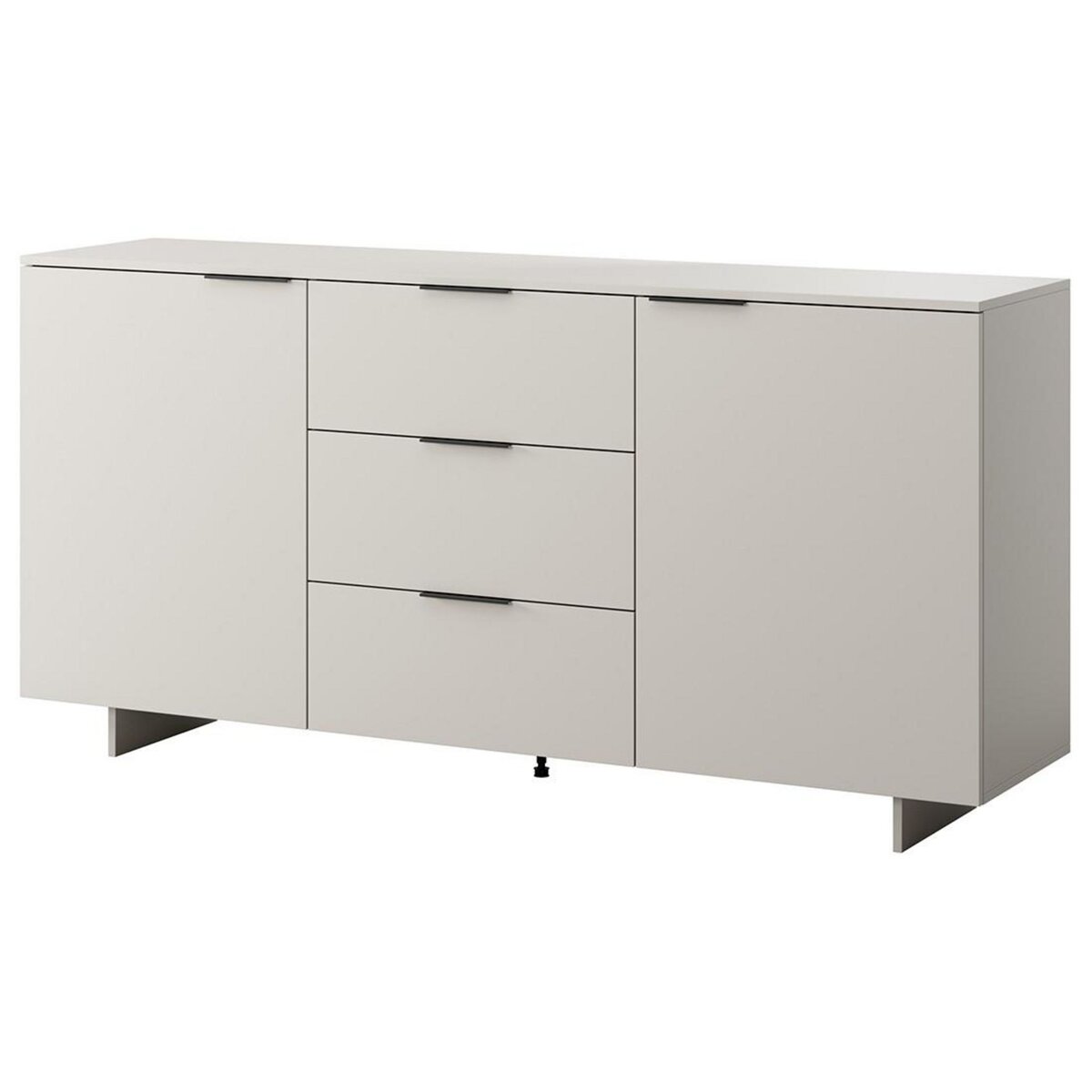 BEST MOBILIER Canterbury - buffet bas - beige - 3 tiroirs et 2 portes - 180 cm