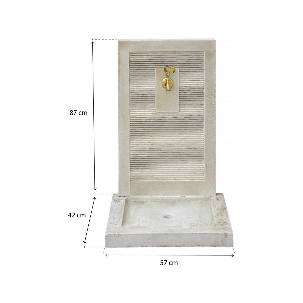 Habitat et Jardin Fontaine  ETNA  - en pierre reconstituée - 57 x 42 x 87 cm Beige