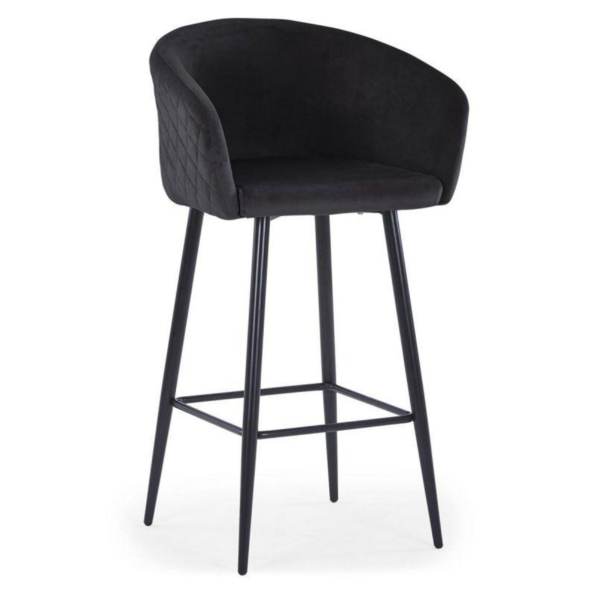 Paris Prix Tabouret de Bar en Velours  Kandi  106cm Noir