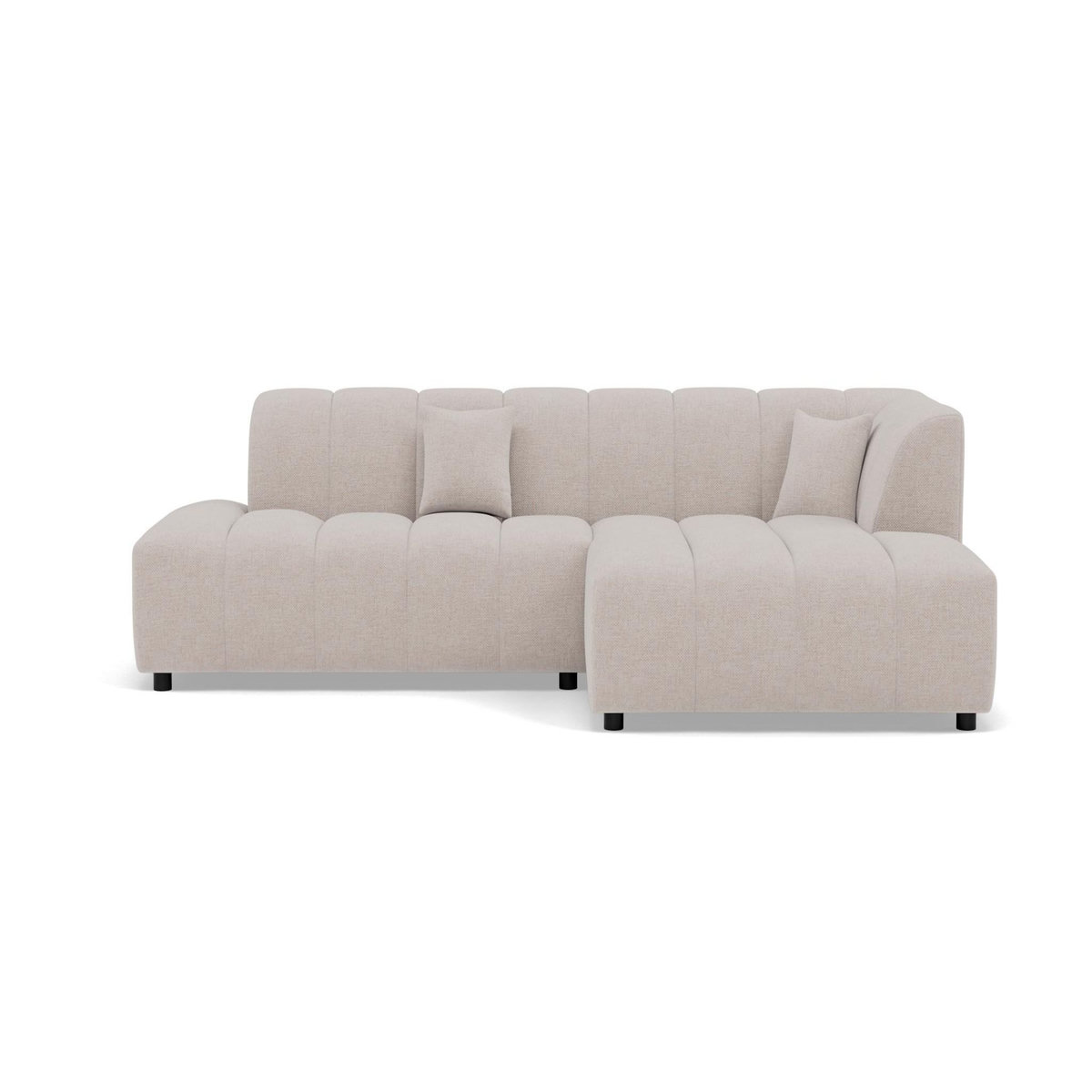 LISA DESIGN Curtis - canapé d'angle droit 4 places sans accoudoir en tissu texturé