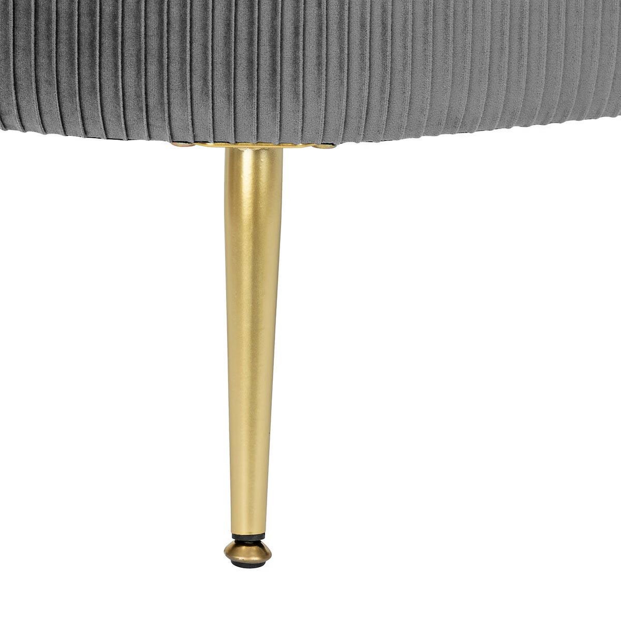 Voir la diapositive 5 : ATMOSPHERA Banc coffre en velours  solaro  100cm gris