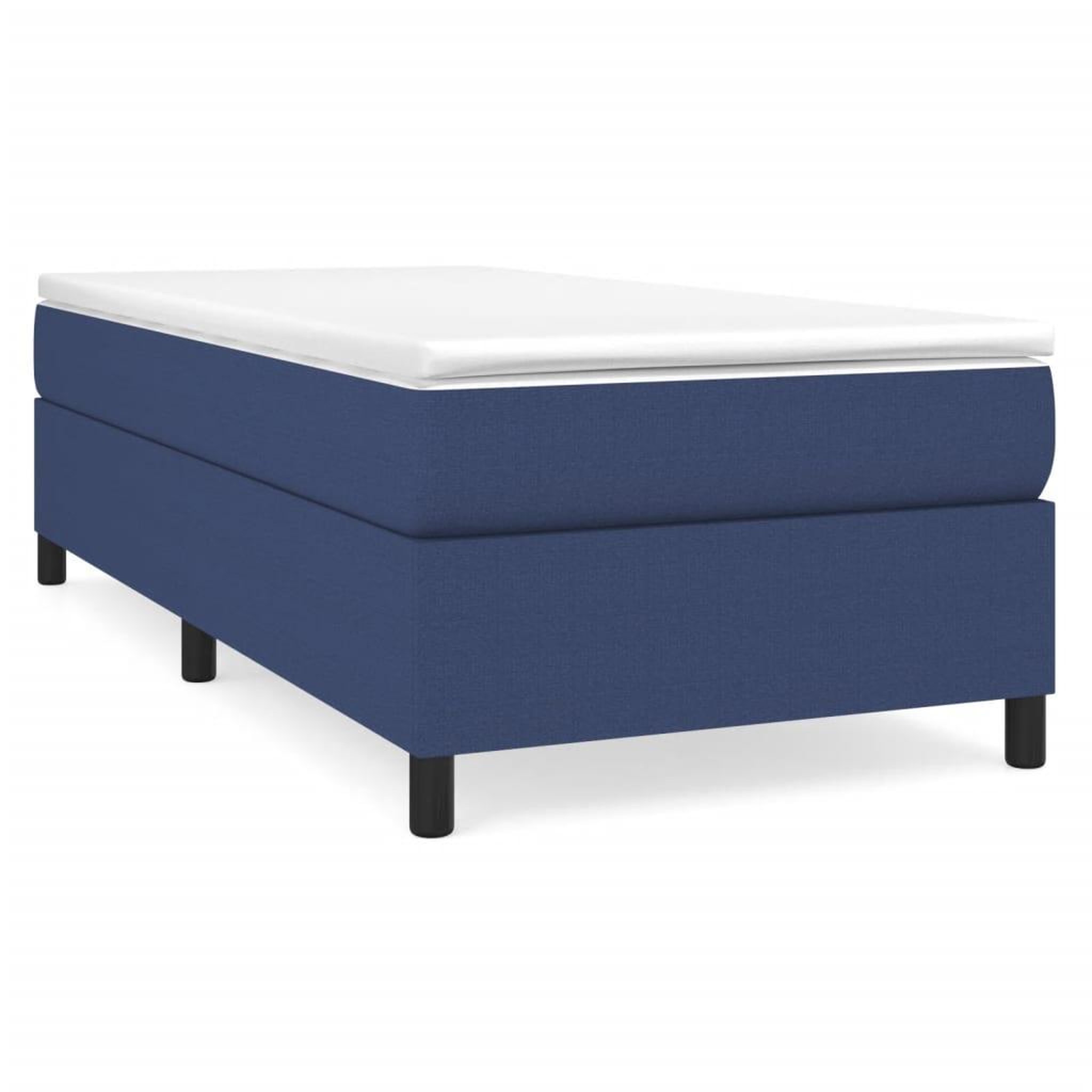 Voir la diapositive 2 : VIDAXL Sommier a lattes de lit avec matelas Bleu 80x200 cm Tissu