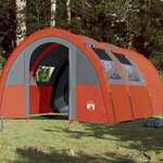 VIDAXL Tente de camping tunnel 4 personnes gris et orange impermeable
