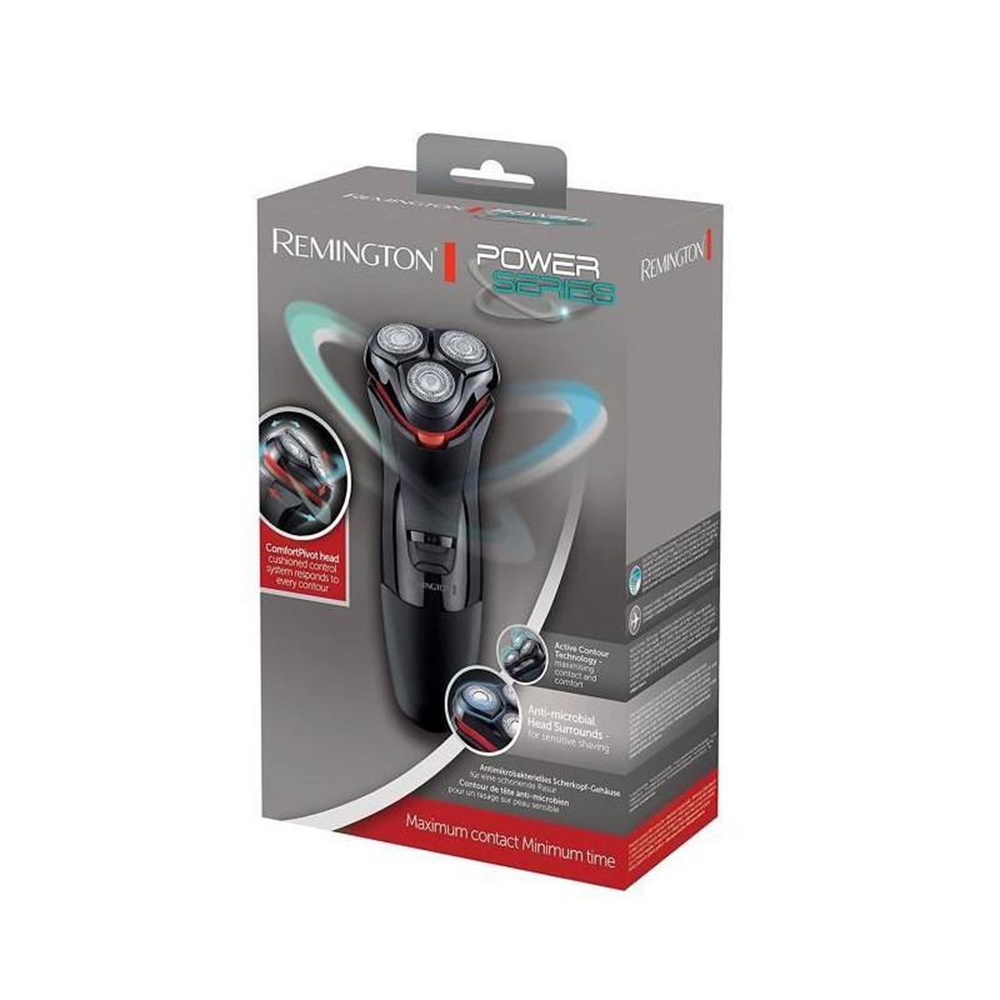 Voir la diapositive 3 : BABYLISS REMINGTON PR1330 POWER SERIES Rasoir rotatif - 3 tetes secteur - Noir