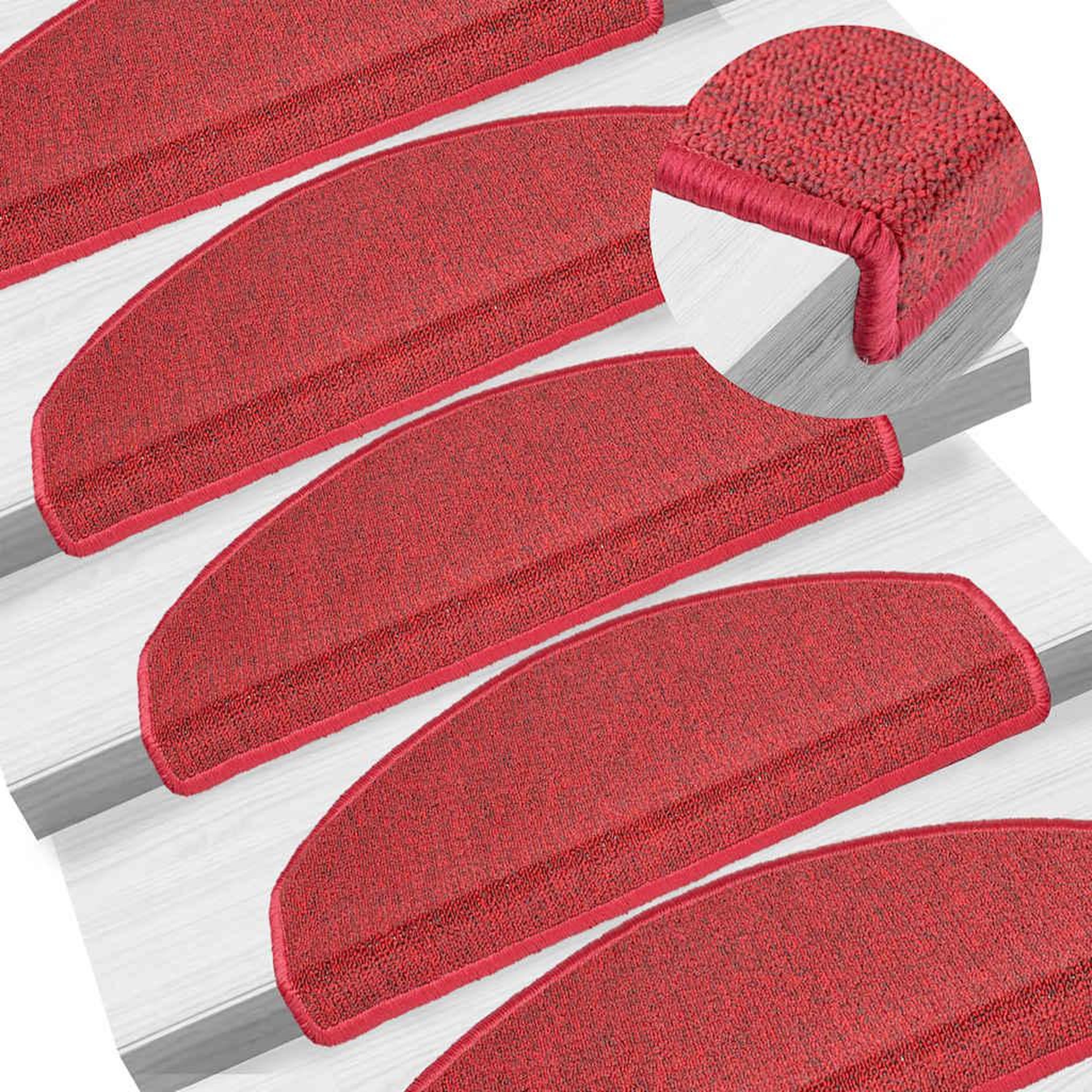 Voir la diapositive 5 : VIDAXL Tapis d'escalier 20 pcs rouge bordeaux 65x24x4 cm