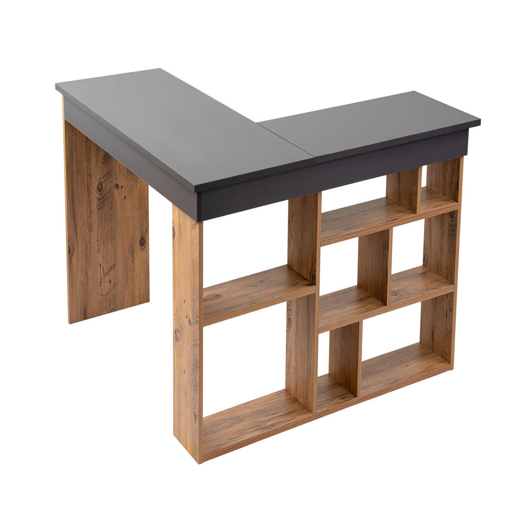 Habitat et Jardin Bureau d'étude en bois  vesper  - 130 x 120 x 72 cm - anthracitepin atlantique
