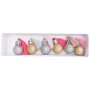 RICO DESIGN 6 mini boules de Noël à paillettes et pompons fluo & pastel