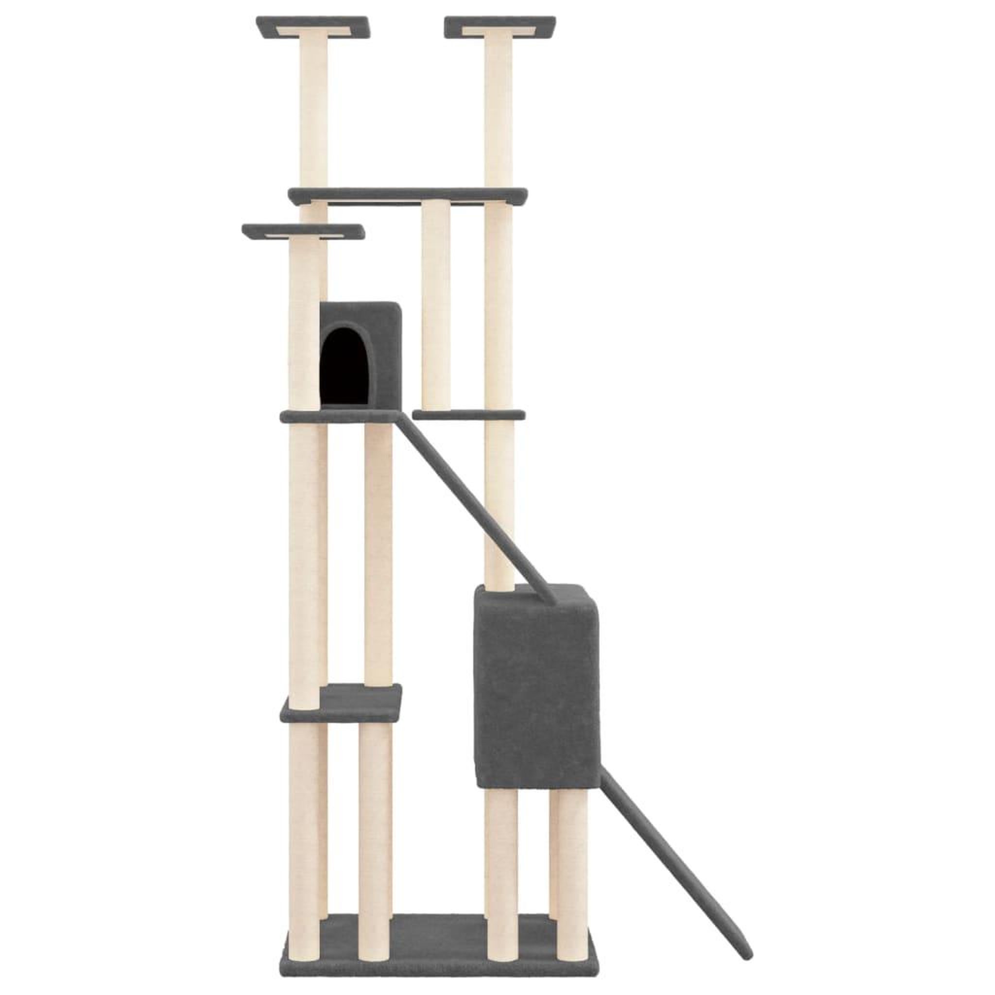 Voir la diapositive 4 : VIDAXL Arbre a chat avec griffoirs en sisal Gris fonce 190 cm