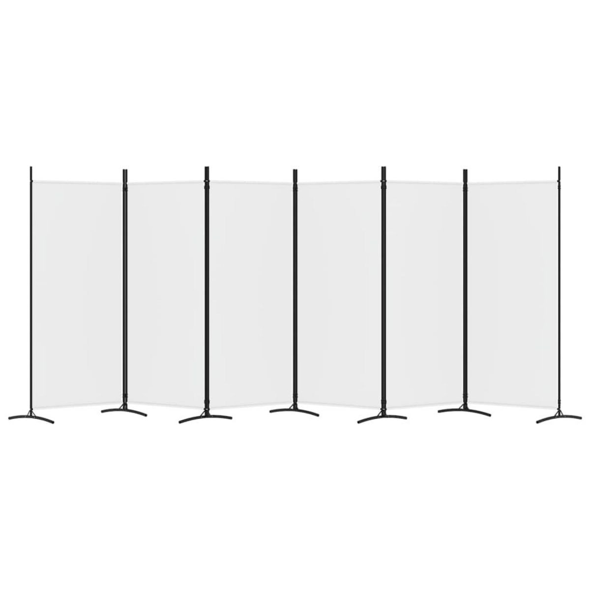 VIDAXL Cloison de separation 6 panneaux Blanc 520x180 cm Tissu