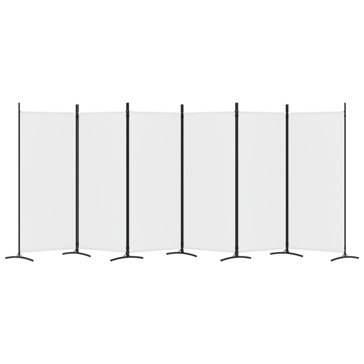 VIDAXL Cloison de separation 6 panneaux Blanc 520x180 cm Tissu