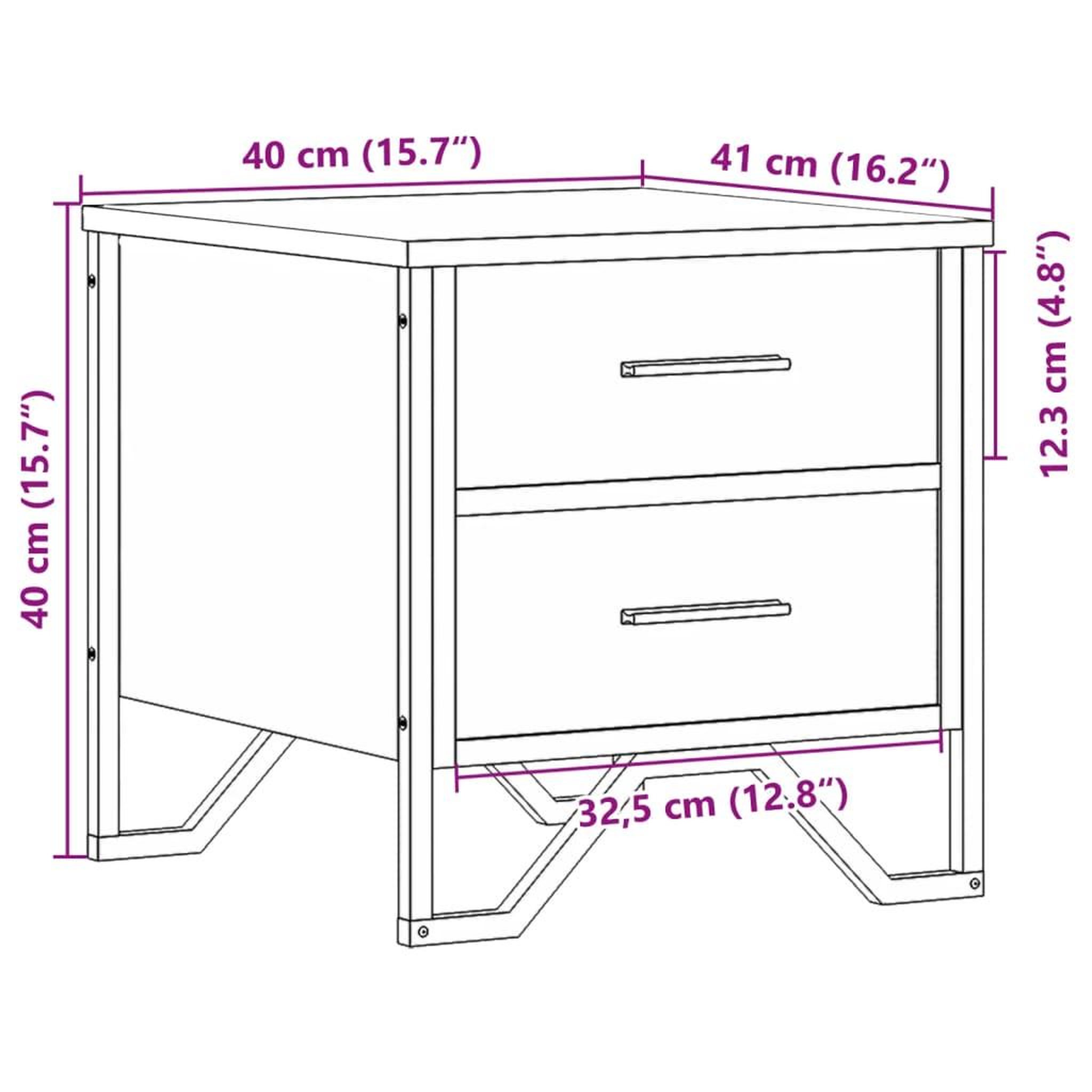 Voir la diapositive 6 : VIDAXL Table de chevet chene sonoma 40x41x40 cm bois d'ingenierie