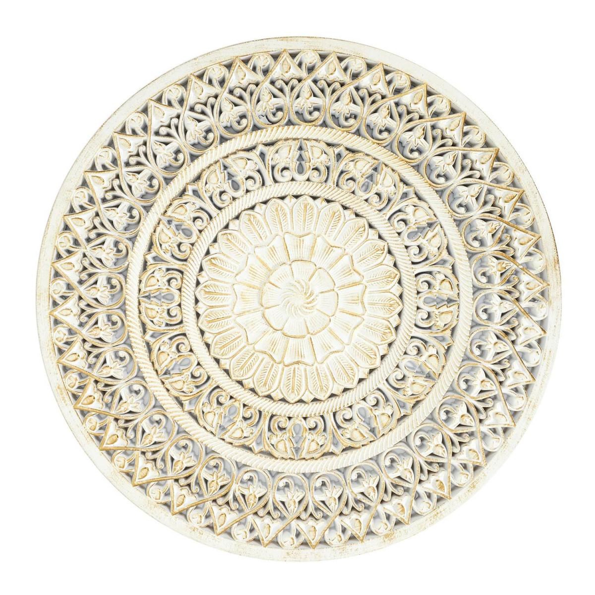 The Home Deco Factory Décoration murale  ethnique  60cm blanc & or