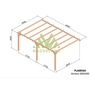 Voir la diapositive 2 : JARDIDECO Pergola adossée en lamellé-collée Amiens 600 x 400 cm - Mardeland