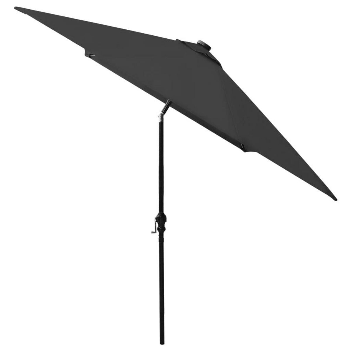 VIDAXL Parasol de jardin avec LED et mat en acier noir 2x3 m