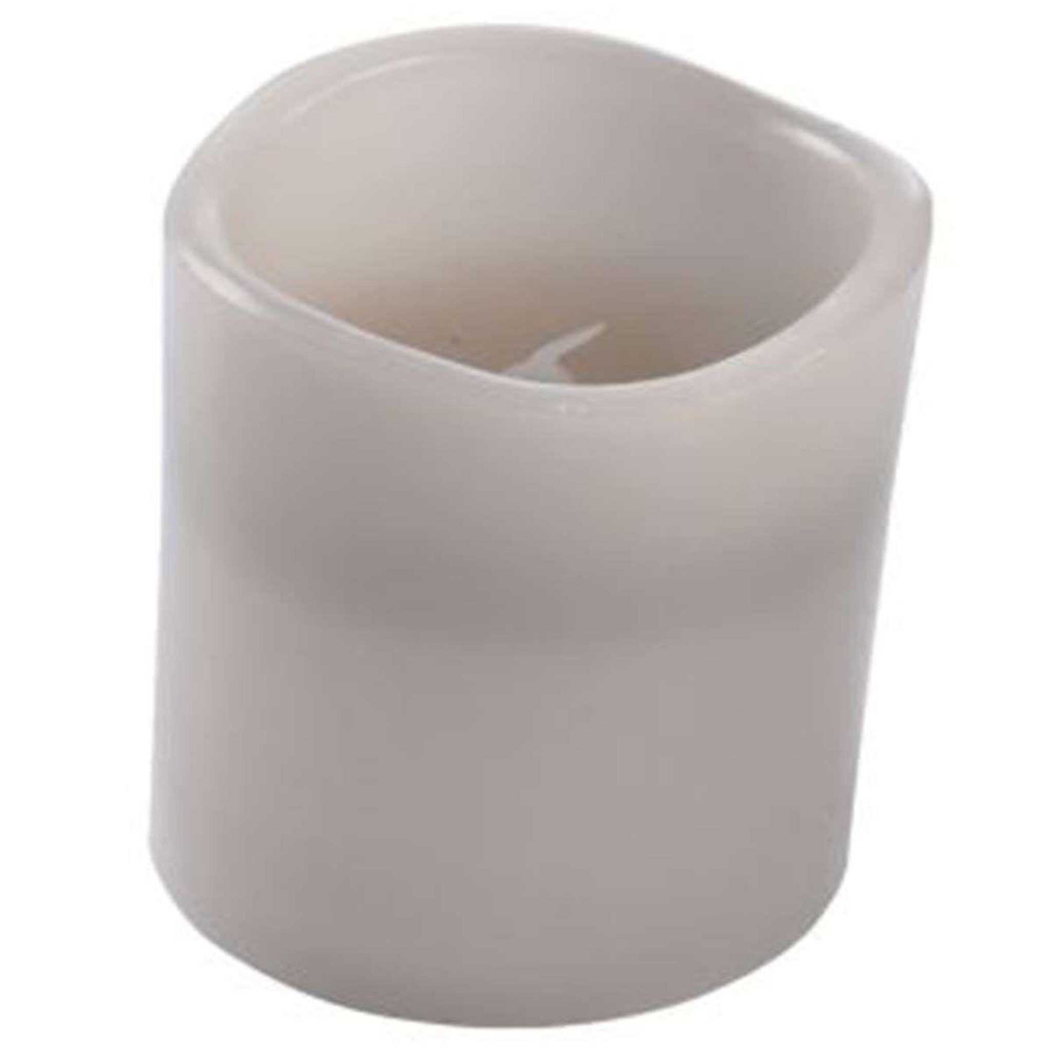 HOMEA Bougie Pilier LED  Whisper  10cm Gris Clair