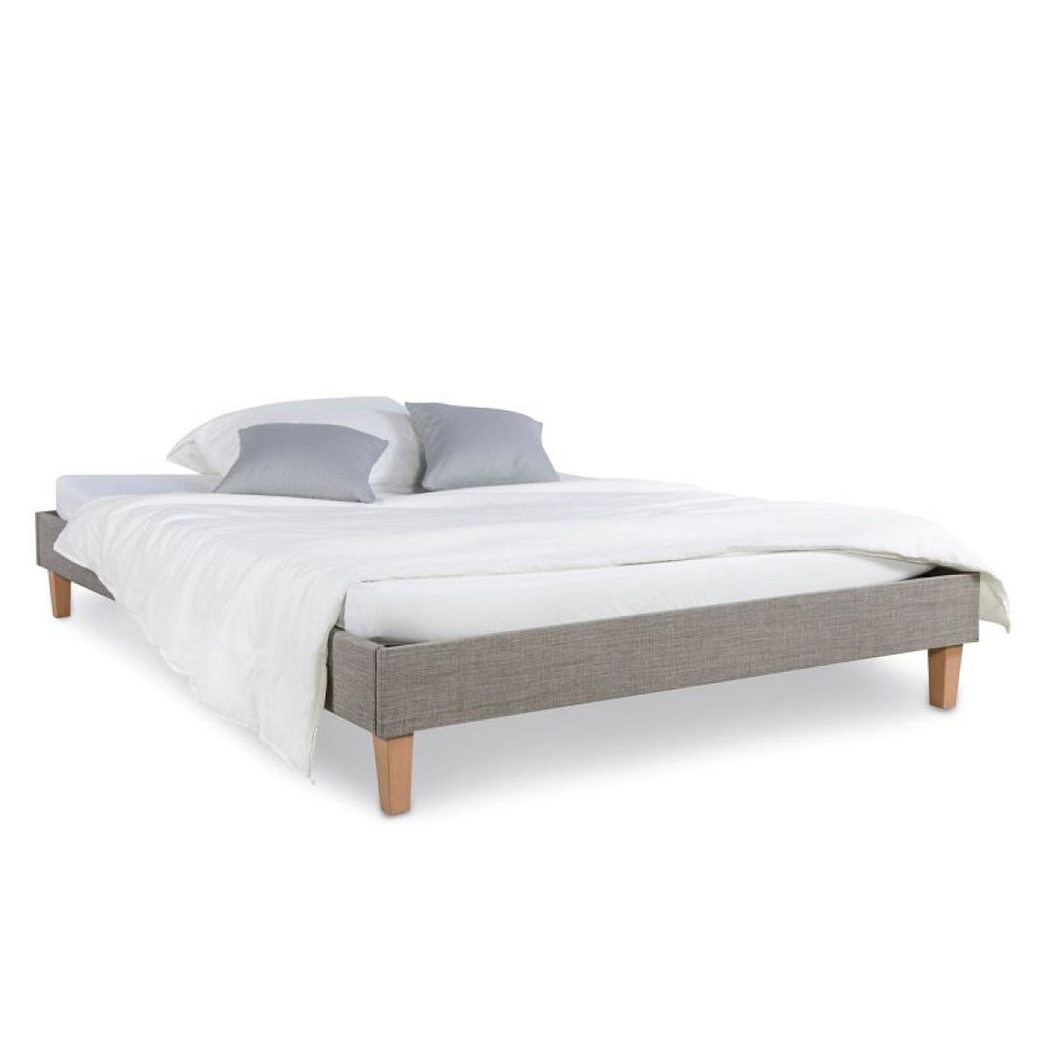 HomeStyle4U Lit capitonné avec matelas et sommier 120x200