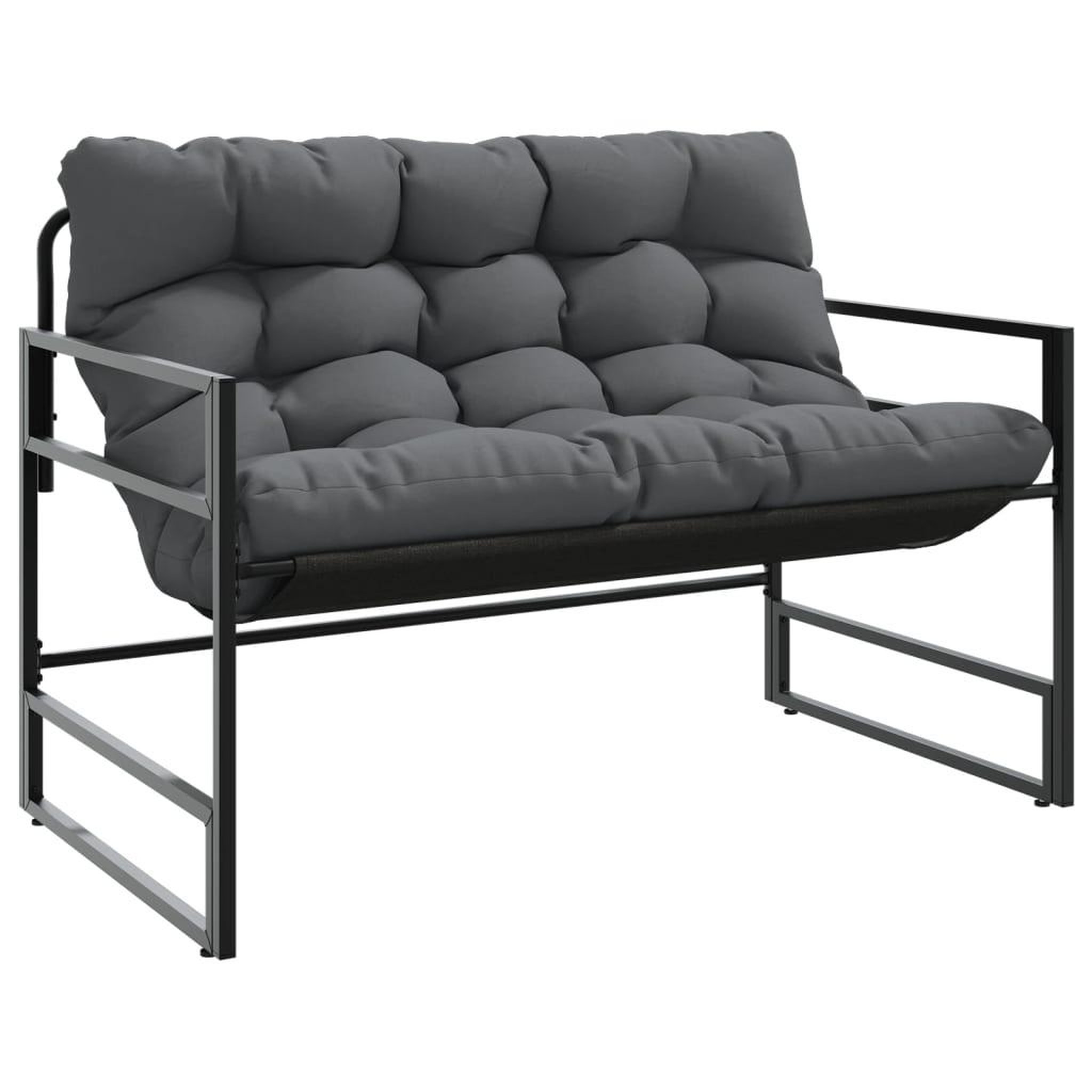 Voir la diapositive 2 : VIDAXL Banc de jardin avec coussin anthracite 113 cm acier